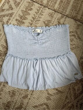 Hollister Light Blue Smocked Tube Top